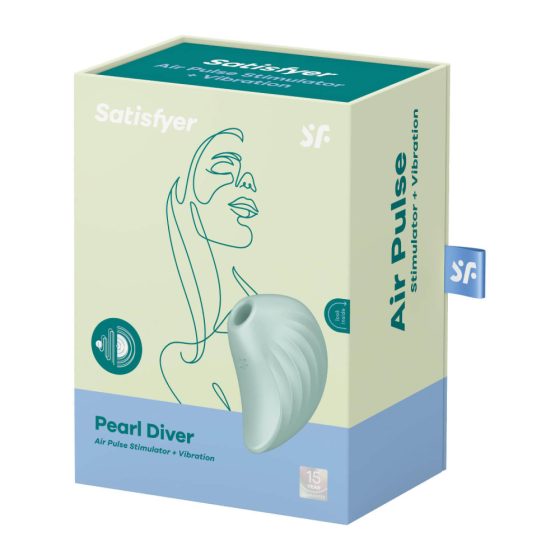 Satisfyer Pearl Diver - vibratator pentru clitoris cu unde de aer, cu baterie (mentă)