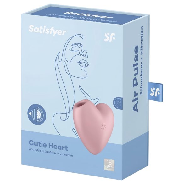 Satisfyer Cutie Heart - vibrator clitoridian cu pulsații aer - reîncărcabil