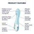 Vibrator cu pompă de aer Satisfyer 5 - controlat prin aplicație (albastru)