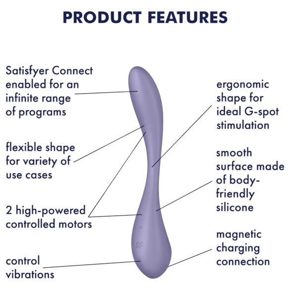 Satisfyer - Vibrator pentru punctul G flexibil - control inteligent - mov
