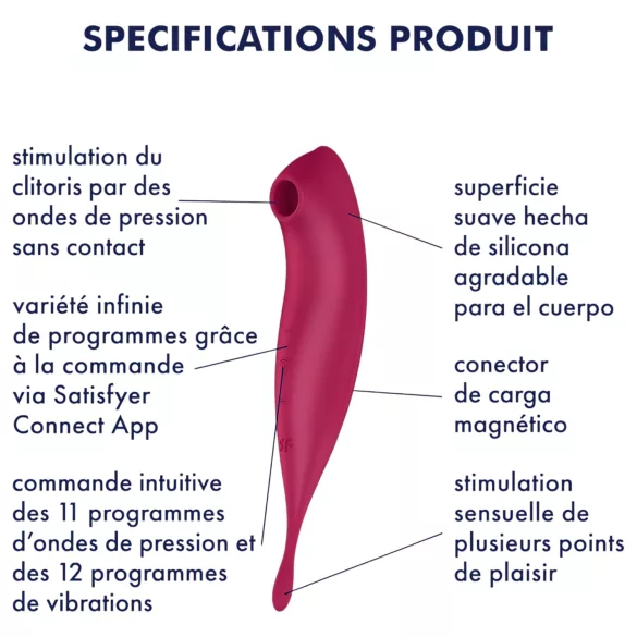 Satisfyer Twirling Pro - vibrator 2în1 pentru clitoris - inteligent, roșu