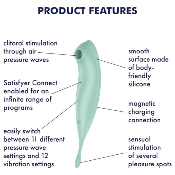 Satisfyer Twirling Pro - vibrator clitoridian 2în1 inteligent - mentă