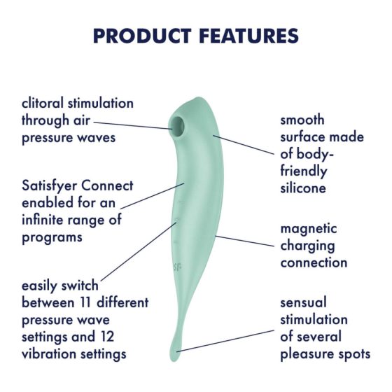 Satisfyer Twirling Pro - vibrator inteligent 2in1 pentru clitoris (mentă)