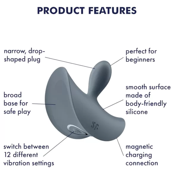 Satisfyer - Vibrator anal pentru începători - silicon - gri