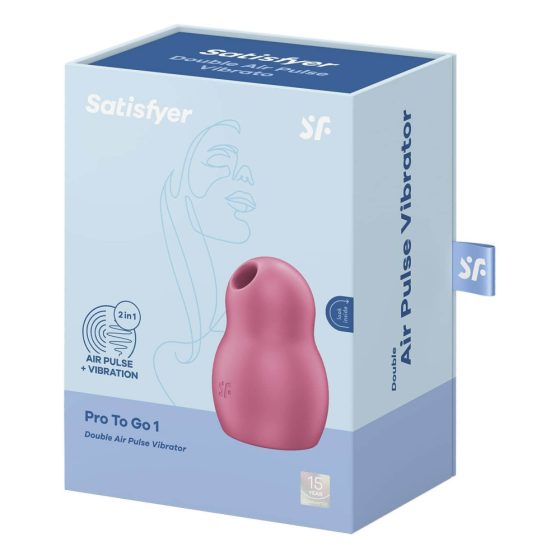 Satisfyer Pro To Go 1 - vibrator stimulator de clitoris cu baterie, cu tehnologia de aer unde (roșu)