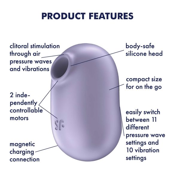 Satisfyer Pro To Go 2 - stimulator clitoridian cu undă de aer - mov