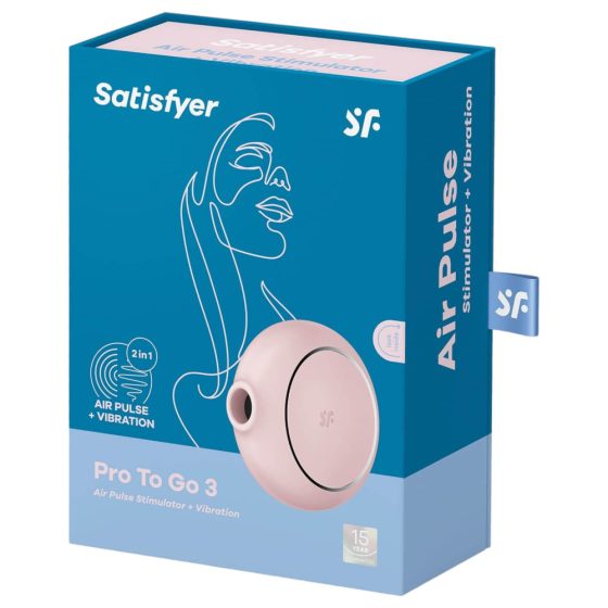 Satisfyer Pro To Go 3 - vibrator stimulator clitoridian cu acumulator și tehnologie de aer (roz)