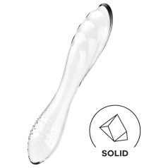   Satisfyer Dazzling Crystal 1 - dildo dublu capăt - sticlă transparentă