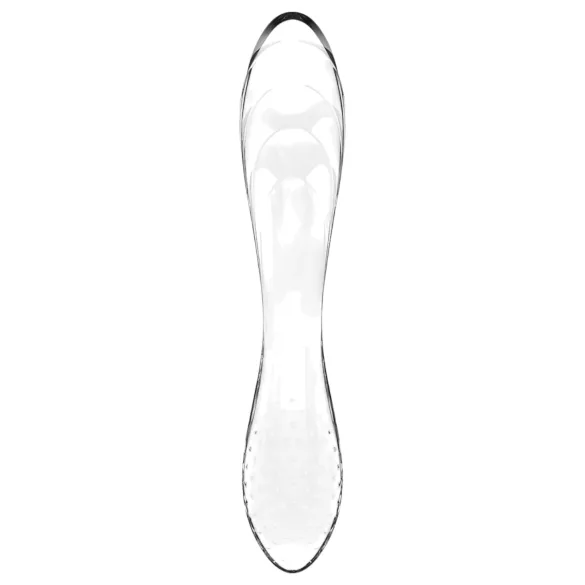 Satisfyer Dazzling Crystal 1 - dildo dublu capăt - sticlă transparentă