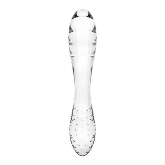 Satisfyer Dazzling Crystal 1 - dildo din sticlă cu 2 capete (transparent)