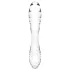 Satisfyer Dazzling Crystal 1 - dildo dublu capăt - sticlă transparentă