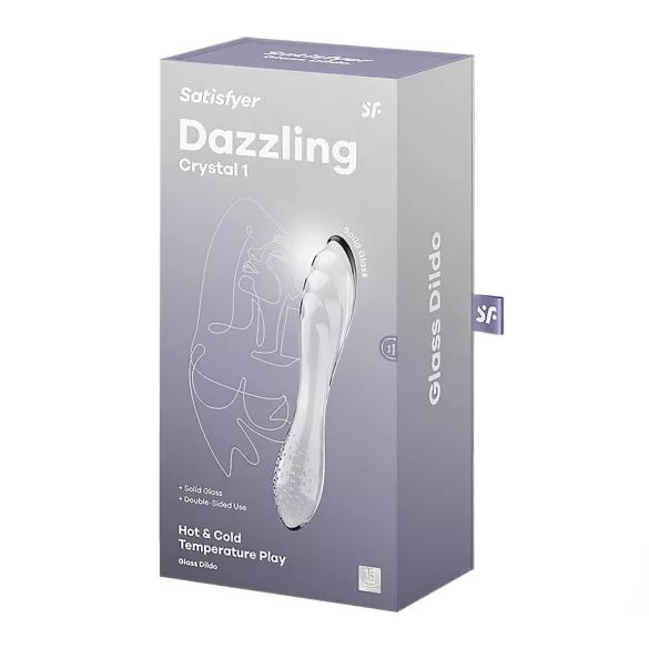 Satisfyer Dazzling Crystal 1 - dildo dublu capăt - sticlă transparentă