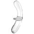 Satisfyer Double Crystal - dildo din sticlă cu două capete (transparent)