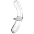 Satisfyer - dildo din sticlă cu două capete - transparent