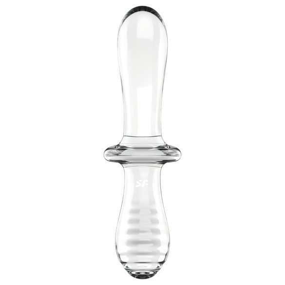 Satisfyer - dildo din sticlă cu două capete - transparent