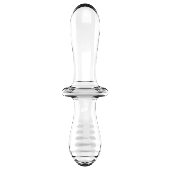 Satisfyer - dildo din sticlă cu două capete - transparent
