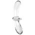 Satisfyer Double Crystal - dildo din sticlă cu două capete (transparent)