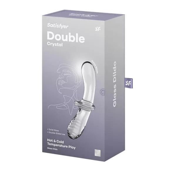 Satisfyer - dildo din sticlă cu două capete - transparent