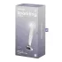 Satisfyer Sparkling Crystal - dildo din sticlă cu striații - transparent