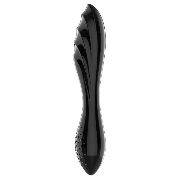 Satisfyer Dazzling Crystal 1 - dildo dublu capăt - sticlă - negru