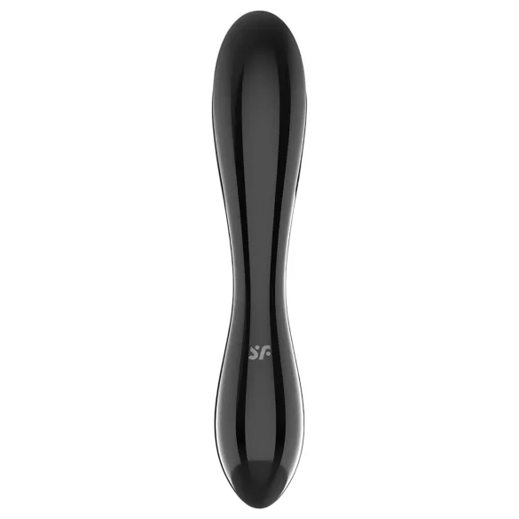 Satisfyer Dazzling Crystal 1 - dildo dublu capăt - sticlă - negru