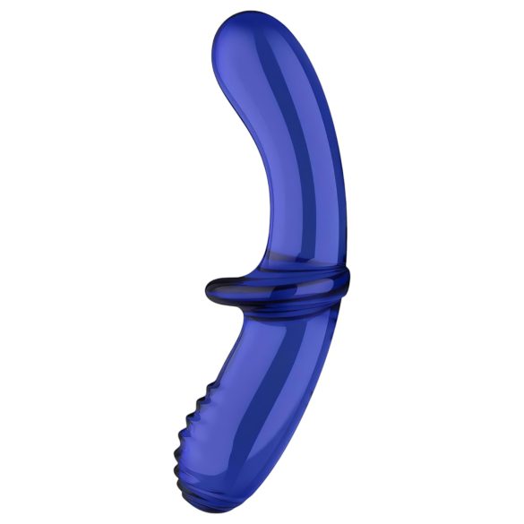 Satisfyer - dildo din sticlă dublu capăt - albastru