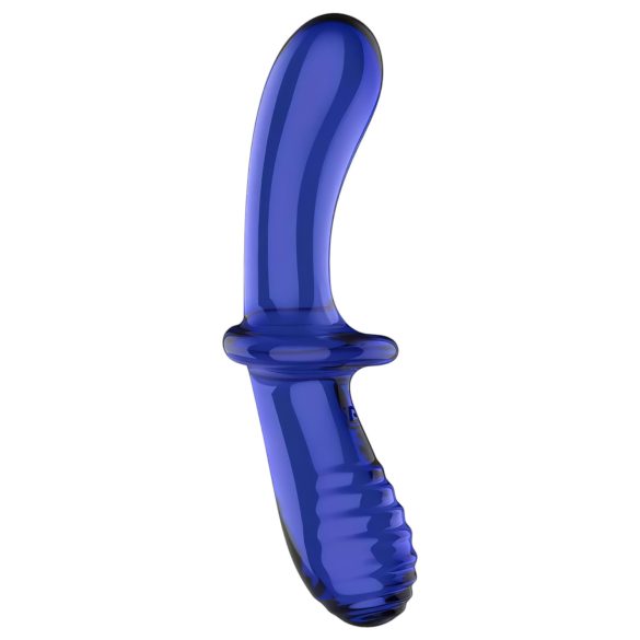Satisfyer - dildo din sticlă dublu capăt - albastru