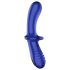 Satisfyer Double Crystal - dublu dildo sticlă (albastru)