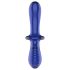 Satisfyer Double Crystal - dublu dildo sticlă (albastru)