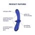 Satisfyer Double Crystal - dublu dildo sticlă (albastru)