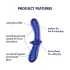 Satisfyer - dildo din sticlă dublu capăt - albastru