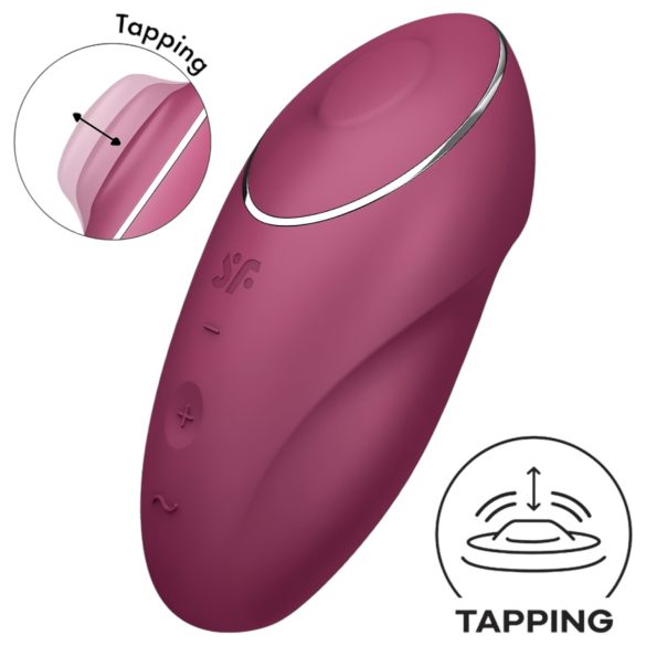 Satisfyer Tap & Climax 1 - vibrator și stimulator clitoris 2în1 - roșu