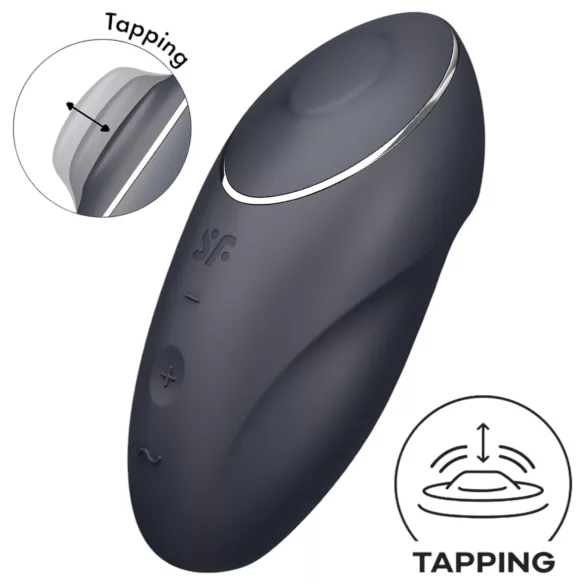 Satisfyer Tap & Climax 1 - vibratoare 2în1 clitoris - negru