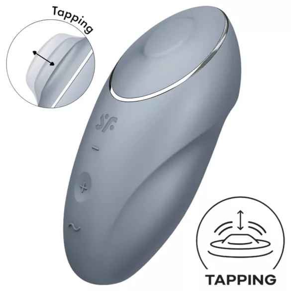 Satisfyer Tap & Climax 1 - vibrator clitoral 2în1 - gri