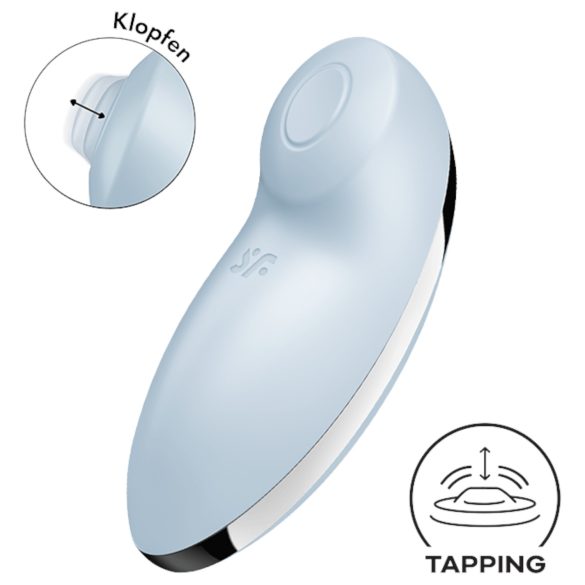 Satisfyer Tap & Climax 2 - Stimulator clitoris și vibrator 2în1 (albastru)