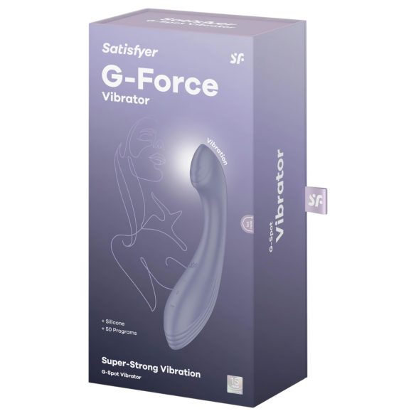 Satisfyer G-Force - vibrator tip G cu acumulator, rezistent la apă, mov