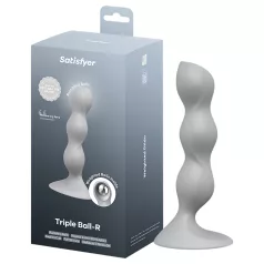 Satisfyer Triple Ball-R - dildo cu bile - silicon gri