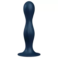   Satisfyer Double Ball-R - dildo cu greutăți - silicon albastru