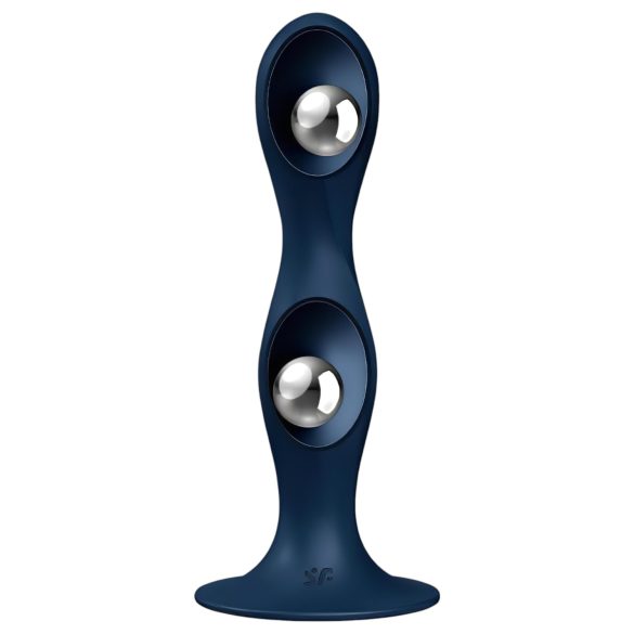 Satisfyer Double Ball-R - dildo cu greutăți - silicon albastru