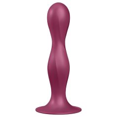   Satisfyer Double Ball-R - dildo cu ventuză și greutăți - roșu