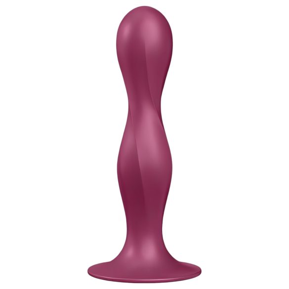 Satisfyer Double Ball-R - dildo cu ventuză și greutăți - roșu