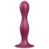 Satisfyer Double Ball-R - dildo cu ventuză și greutăți - roșu