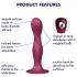 Satisfyer Double Ball-R - dildo cu ventuză și greutăți - roșu