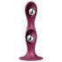 Satisfyer Double Ball-R - dildo cu ventuză și greutate (roșu)