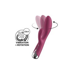  Satisfyer Spinning Rabbit 1 - Vibrator cu braț rotativ pentru clitoris (roșu)