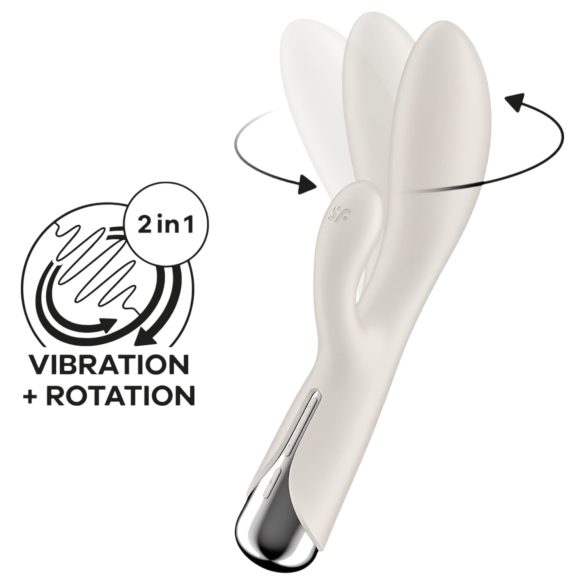 Satisfyer Spinning Rabbit 1 - vibrator pentru clitoris cu braț rotativ - bej