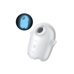   Satisfyer Glowing Ghost - stimulator de clitoris luminos cu unde de aer (alb)