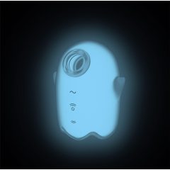   Satisfyer Glowing Ghost - stimulator de clitoris luminos cu unde de aer (alb)