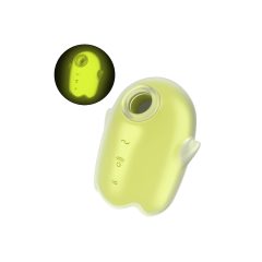   Satisfyer Glowing Ghost - stimulator de clitoris cu valuri de aer luminoase (galben)