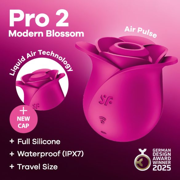 Satisfyer Pro 2 Modern Blossom - stimulator clitoridian cu unde de aer - roz